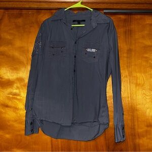Men’s “Carbon Black” Gray Button-Up Shirt